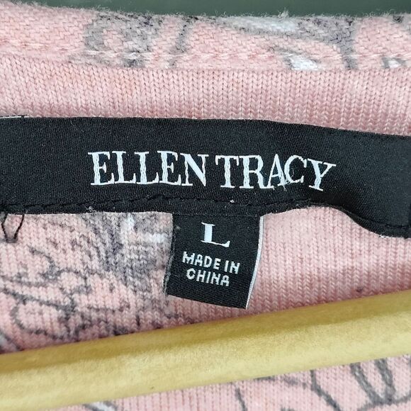 Ellen Tracy Paisley Print Pink Top - Picture 7 of 9